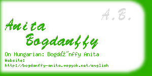 anita bogdanffy business card